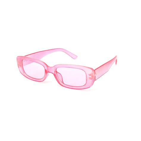 Rihanna Inspired Transparent Pink Rectangular Sunglasses | Salty ...