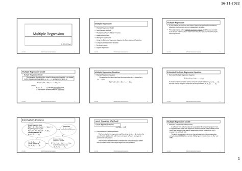 10 Multiple Linear Regression - Multiple Regression Dr. Achint Nigam 16 ...