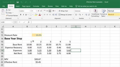 Effective Rent Calculation in Excel - YouTube