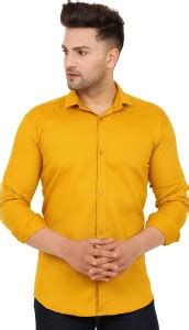 BDC ELEGANT Men Solid Casual Yellow Shirt - Buy BDC ELEGANT Men Solid ...