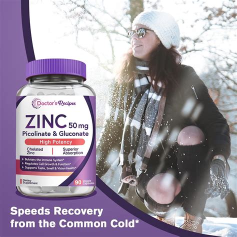 Buy Doctor’s Recipes Zinc Capsules 50 mg from Highly Absorbable Zinc ...