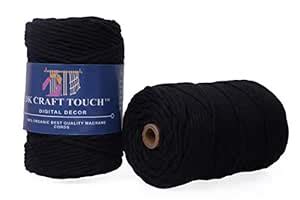 DK Craft Touch Black 5mm (50 Metre) Single Strand Macrame Cotton Cord ...
