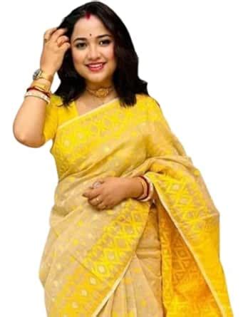 BASANA SAREE KUTHIR Women`s Bengal Handloom Tant Soft Dhakai Jamdani ...