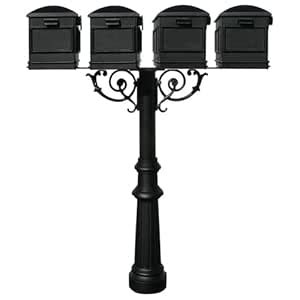 The Hanford Quad Mailbox Post System with Fluted Base, 4 Lewiston ...