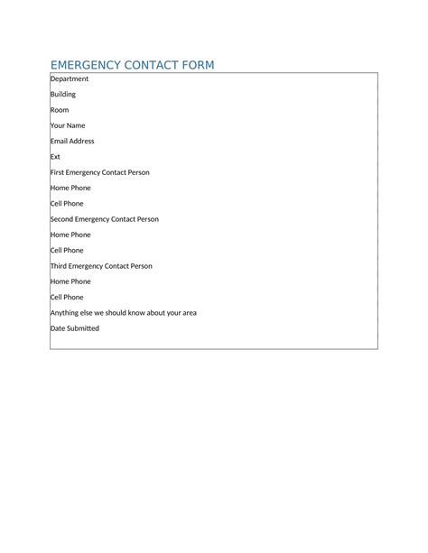 Free Printable Emergency Contact Form Templates [for Employees] PDF & Word