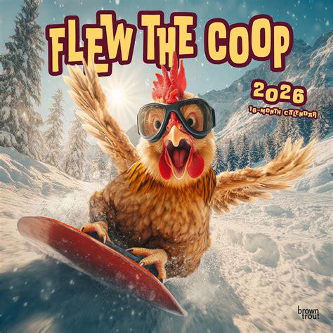 Flew the Coop | 2026 12x24" (Hanging) Square Wall Calendar | Plastic ...