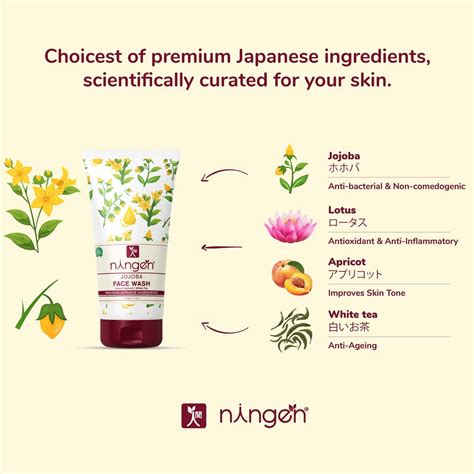 Buy NINGEN JOJOBA FACE WASH LOTUS APRICOT WHITE TEA I REMOVES DIRT DEAD ...