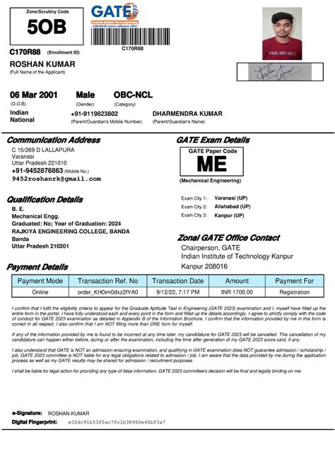 C170R88Application Form - C170R88 (Enrollment ID) Zone/Scrutiny Code ...