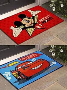 Buy Athom Living Disney Mickey and Cars 2 Piece Polyester Door Mat Set ...