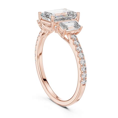 Rose Gold Emerald Cut Diamond Engagement Ring. – Nena Jewels