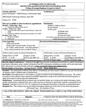 Georgia Health Information Release Form - Blank Fillable Template ...