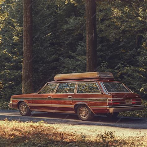 Family Road Trip in a Vintage 1980s Station Wagon | Premium AI-generated image