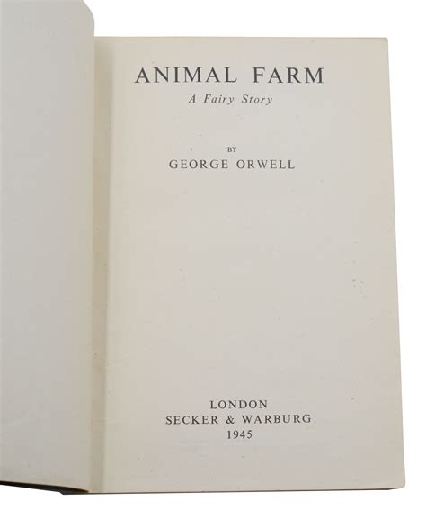 Animal Farm: A Fairy Story by Orwell, George: (1945) Uncorrected Proof. | Burnside Rare Books, ABAA
