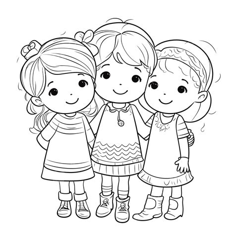 Girl Friends Coloring Pages
