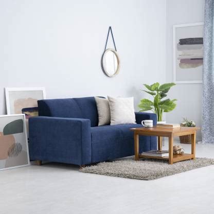 FURLENCO [Brand New] Flex Fabric 2-Seater Sofa - Blue Fabric 2 Seater ...