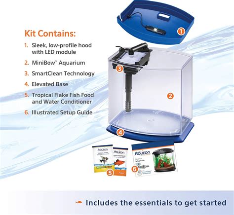Aqueon LED MiniBow Small Aquarium Fish Tank Kit - India | Ubuy