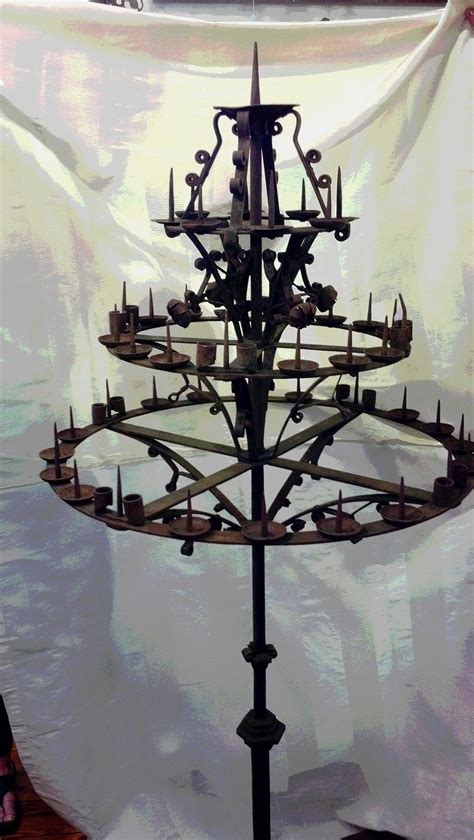 Gothic Iron Floor Candelabra from B. Johnson's Princeton Estate