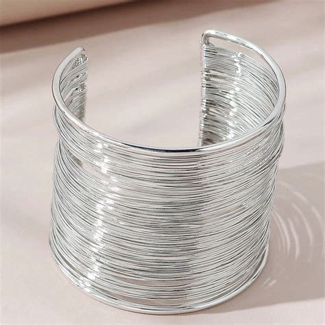 Buy Silver Plated Party Statement Mesh Design Silver Free Size Korean ...
