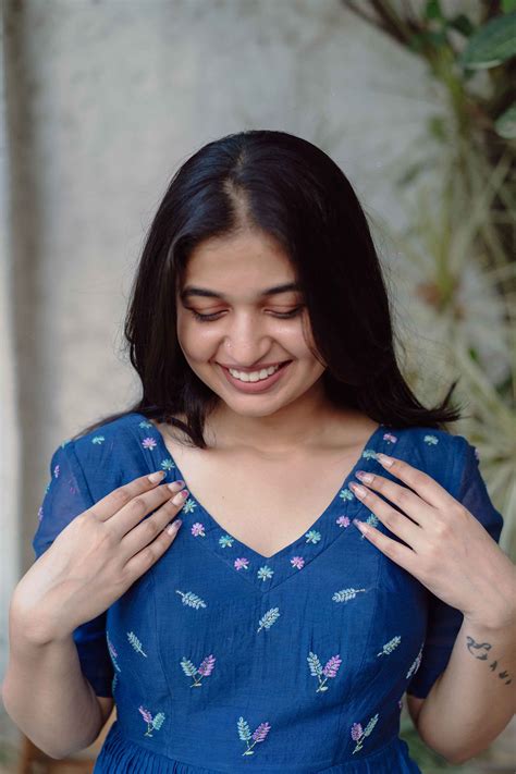 Buy Chanderi Midnight-Blue Handloom Dress for Women | Studio Bustle