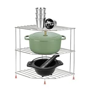 12FOR COLLECTION Stainless Steel 3-Tier Storage Shelf Rack, Dish Rack ...