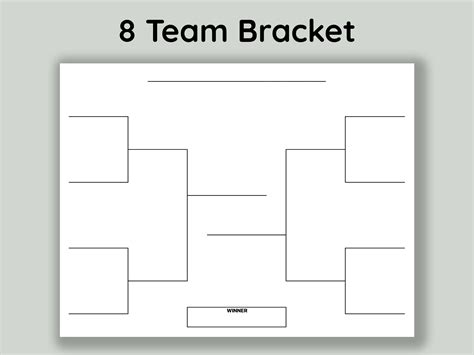 Sports Bracket Printable. 8, 16, 32 Team Bracket. Tournament Bracket ...