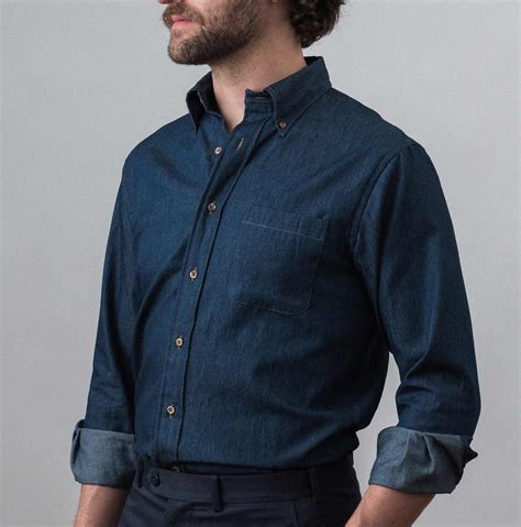Denim Chambray Shirt Men