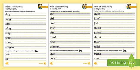 Twinkl Phonics Handwriting Practice - Level 5 - KS1