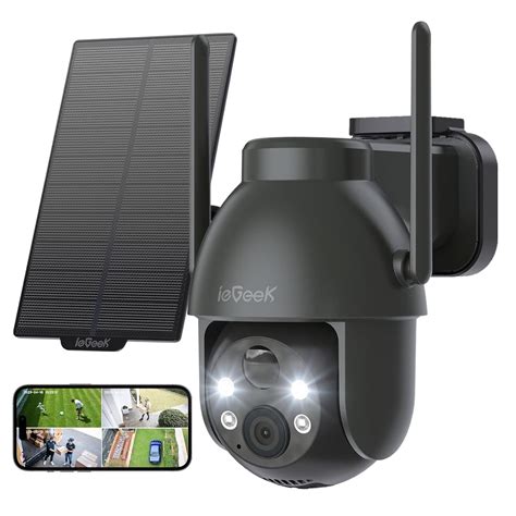 Buy ieGeek Solar Camera Outdoor Wireless, 2K WiFi Outside Cameras for ...