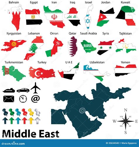 Maps of Middle East stock vector. Illustration of conceptual - 35634548