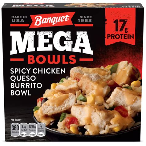 Banquet Mega Bowls Spicy Chicken Burrito Frozen Meal - Shop Entrees ...