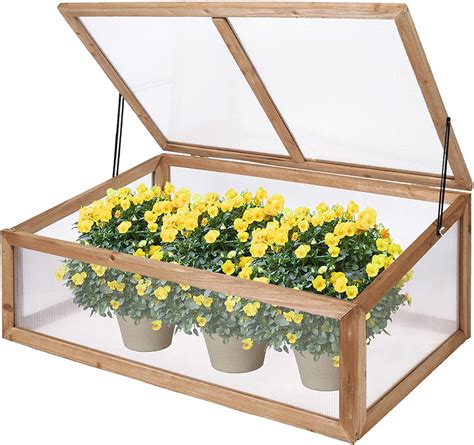 REDCAMP Cold Frames for Winter Gardening , Outdoor Wooden Greenhouse ...