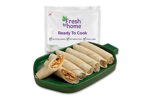 FreshToHome Schezwan Chicken Spring Roll | 220g Pack | Ready-To-Cook ...