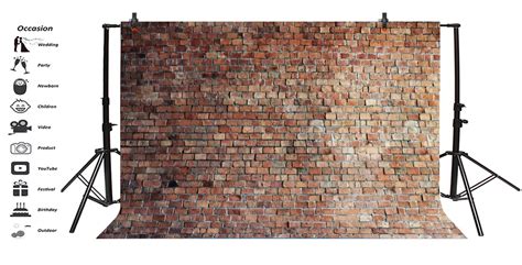 Buy LFEEY 10x8ft Vintage Red Brick Wall Backdrop for Photography Rustic ...