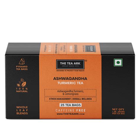 The Tea Ark Ashwagandha Herbal Tea Bags (25 Count) | Turmeric with ...
