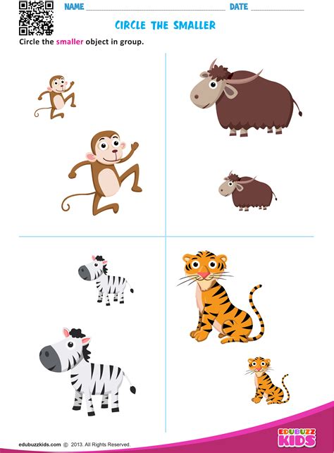 Big And Small Preschool Worksheets - Printable Word Searches