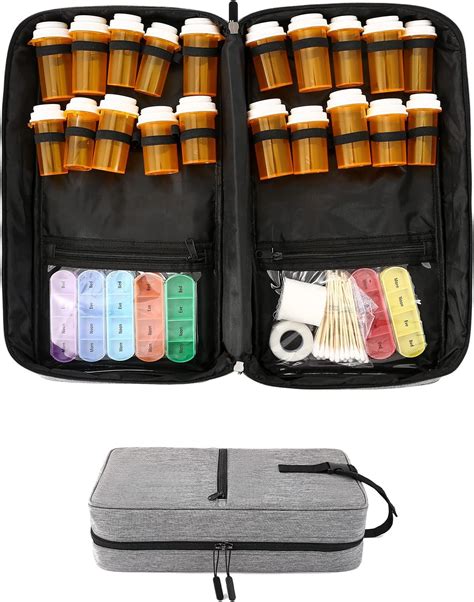 Amazon.com: Pill Bottle Organizer, Medicine Bag Large, Travel Medicine ...