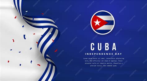 Premium Vector | Banner illustration of cuba independence day ...