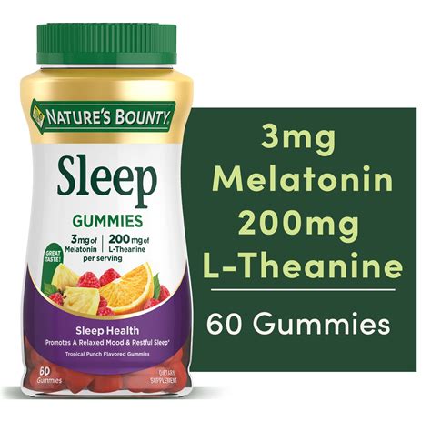 Nature's Bounty Sleep Gummies, Melatonin 3mg, Sleep Support Supplement ...
