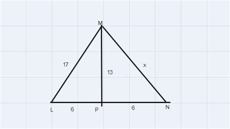 In ∆LMN, seg MP is the median LM =17LP=6 , MP=13 find MN? - Brainly.in