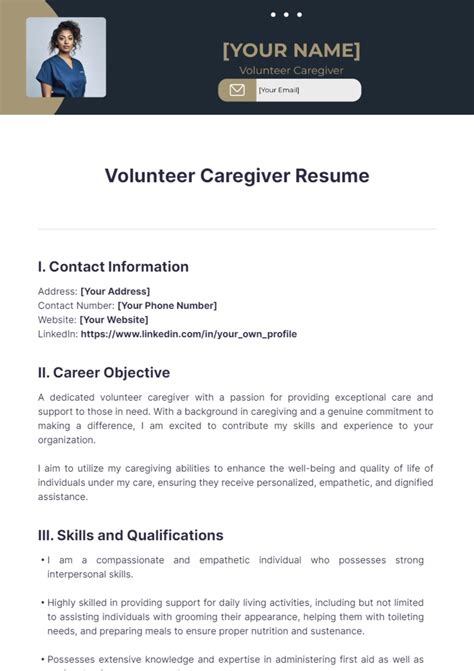 Free Caregiver Resume Templates to Edit Online and Download