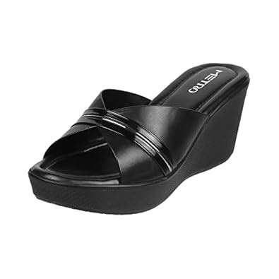 Buy Metro Women Wedge Heel Fashion Slip-on Black UK/3 EU/36 (34-122) at ...