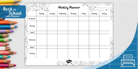 Weekly Schedule | Back to School | Speckled Theme