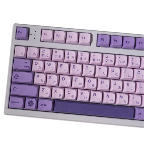 mintcaps PBT Purple Japanese Keycaps Set 134 Keys XDA Profile Custom ...