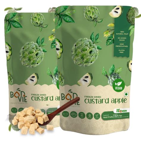 BONVIE Custard Apple Fruit Snack Chips| Freeze Dried Custard Apple ...