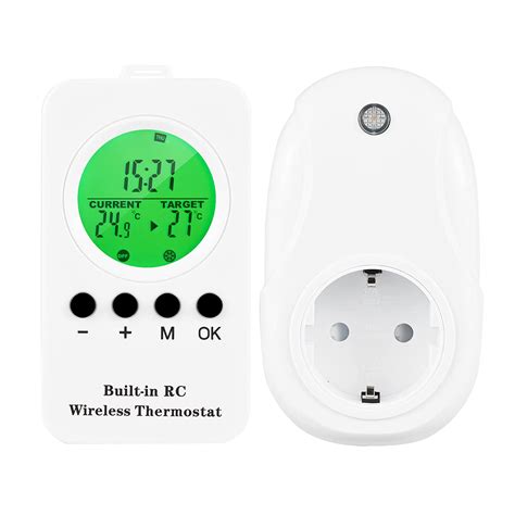 CATKOO 230V 16A Wireless Thermostat Remote Thermostat Control Plug-in ...