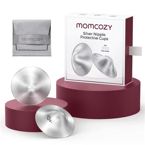 Momcozy 999 Silver Nursing Cups Original Perforated Breathable Design, 999 Silver Nipple Cover ...
