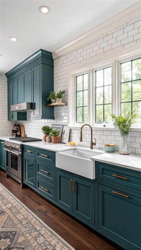 21 Gorgeous Teal Kitchen Cabinet Ideas