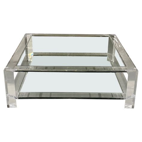 Modern Glass and Acrylic Cocktail Table For Sale at 1stDibs