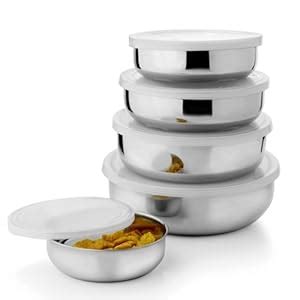 Buy Kitchen Pro Stainless Steel Air Tight Lid Bowl Set of 5 Pcs Online ...