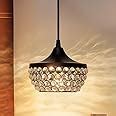 Buy Homesake Crystal Pendant Light - Modern Black Hanging Ceiling Lamp ...